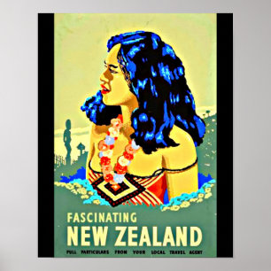 Plakat-Vintage Reise Kunst-Neues Seeland Poster