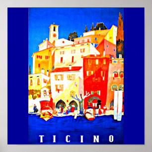Plakat-Vintage Reise Kunst-Tessin Poster