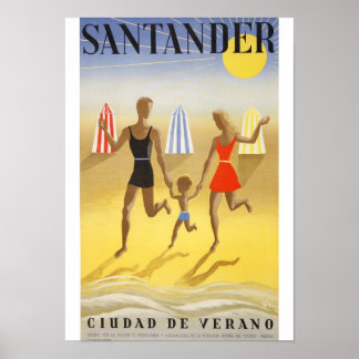 Plakat Vintage: „Santander, Stadt des Sommers, "