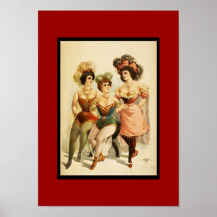 Plakat Vintage Theater Drei Frauen
