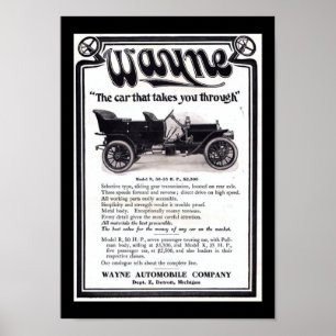 Plakat Vintage Wayne Automobiles Company