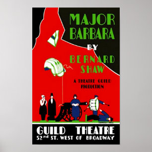 PLAKAT-VINTAGER BROADWAY-THEATER-MAJOR BARBARA POSTER