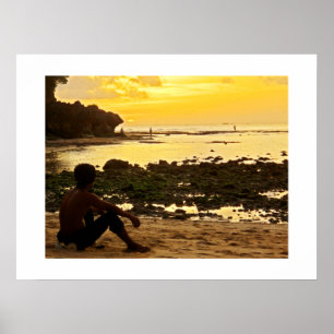 Plakat weißer (24" x18") Padang Strand Bali