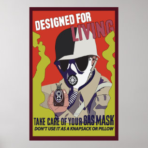 Plakat ww2 kümmern sich um Ihrer Gasmaske