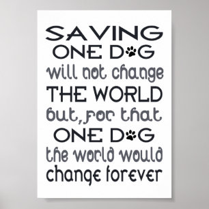 Plakat zum Retten eines Hundes