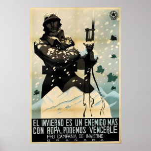 Plakat zum Spanischen Bürgerkrieg Der Winter ist e