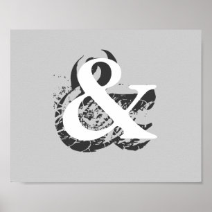 Plakatampersand auf grauem Dekor für Zuhause oder  Poster