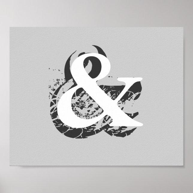 Plakatampersand auf grauem Dekor für Zuhause oder  Poster (Vorne)