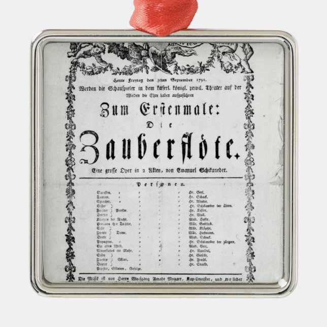 Plakatanzeige von ` das magische Flute Ornament Aus Metall (Vorne)