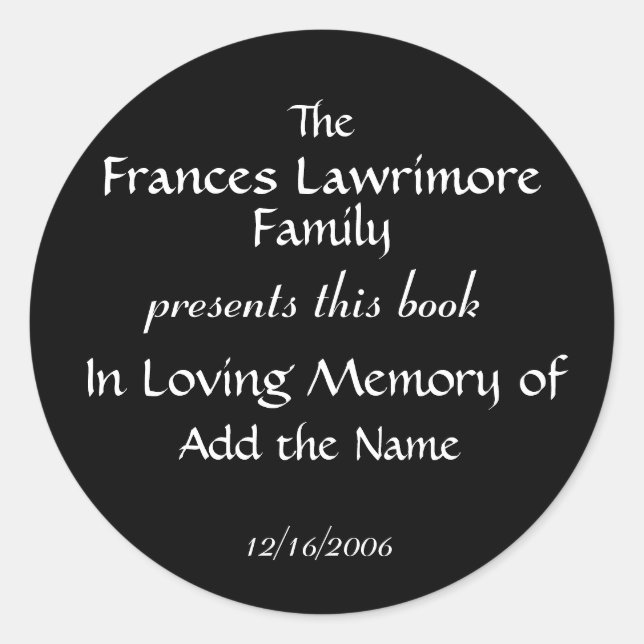 Plakataufkleber für Bücher durch SRF Runder Aufkleber (Vorderseite)