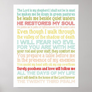 Plakatdruck des Psalms 23 Poster