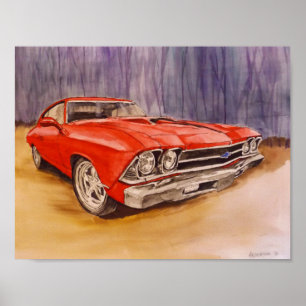 Plakatdruck rot 69 Chevelle Poster