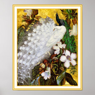 Plakatdruck: Weiß und blau Poster