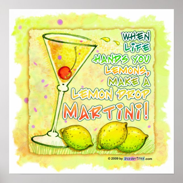 Plakate, Prints - Lemon Drop Martini Poster (Vorne)