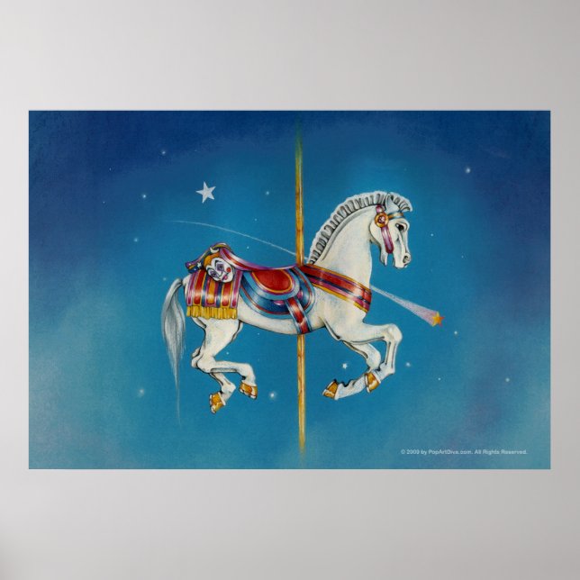 Plakate, Prints - Rotes, Weißes und Blaues Karusse Poster (Vorne)