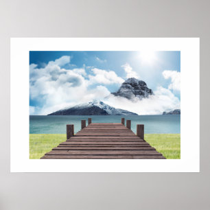 Plakatgebirgslandschaft Poster