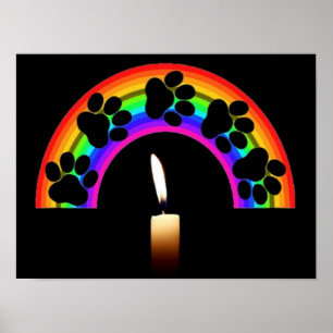 Plakatpfosten auf einem Regenbogen mit Kerze Poster