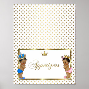 Plakattisch-Vorspeisen,weiß,gold,8,5x11 Poster