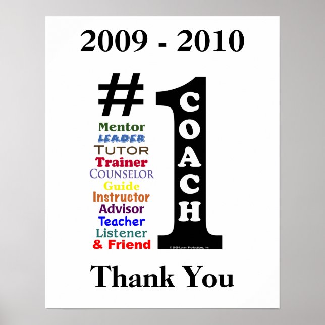 Plakatunterschrift für Coach #1 Poster (Vorne)