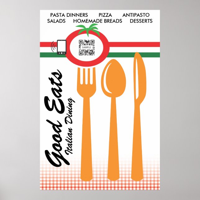 Plakatvorlage Lässige italienische Küche Poster (Vorne)
