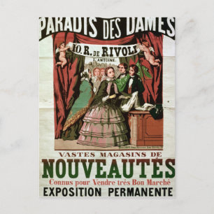 Plakatwerbung "Au Paradis des Dames" Postkarte