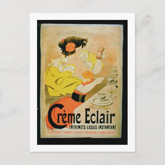 Plakatwerbung "Creme Eclair Instant Dessert" Postkarte (Vorderseite)
