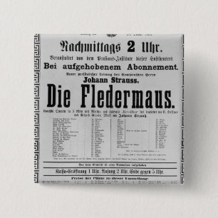Plakatwerbung die Fledermaus durch Johann Button