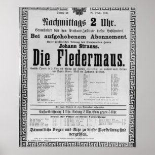 Plakatwerbung Die Fledermaus von Johann Poster