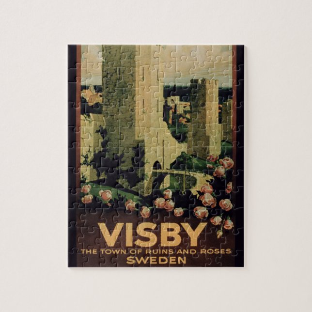 Plakatwerbung die Stadt von Visby, Schweden (colo Puzzle (Vertikal)