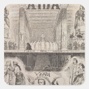 Plakatwerbung eine Leistung Quadratischer Aufkleber