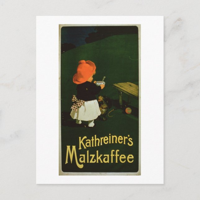 Plakatwerbung für "Kathreiner's Malt Coffee" Postkarte (Vorderseite)