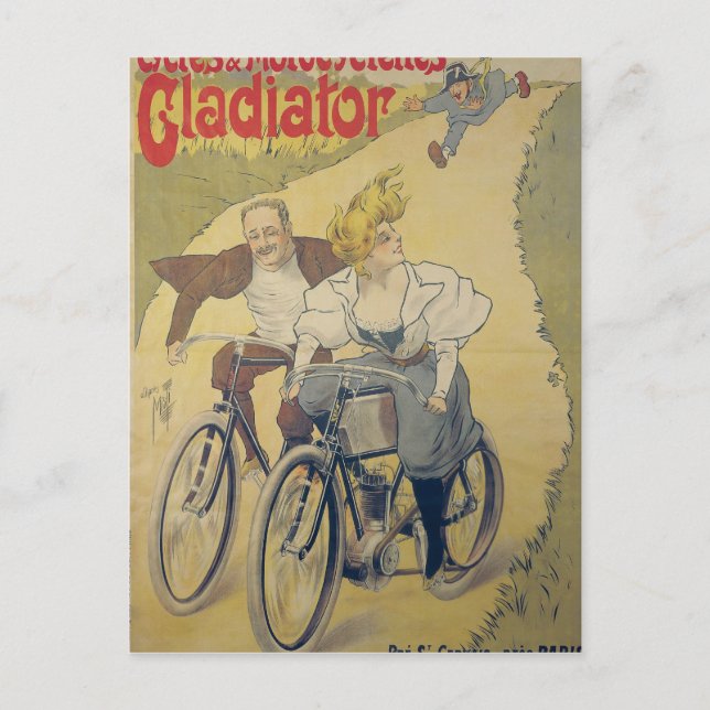 Plakatwerbung Gladiatorräder Postkarte (Vorderseite)