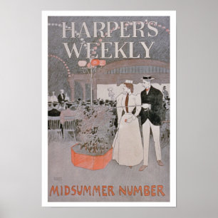 Plakatwerbung "Harper wöchentlich", Hochsommer NU Poster