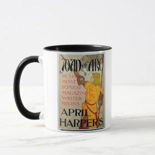 Plakatwerbung "Jeanne d'Arc" im April Harpers Tasse