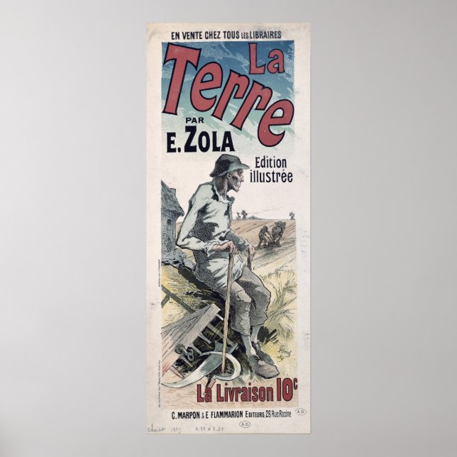 Plakatwerbung "La Terre" von Emile Zola, 1889 Poster (Vorne)