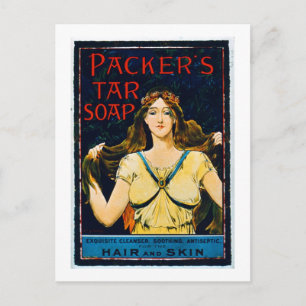 Plakatwerbung "Packer's Tar Soap" (farbig beleucht Postkarte