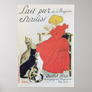 Plakatwerbung reine entkeimte Milch Poster