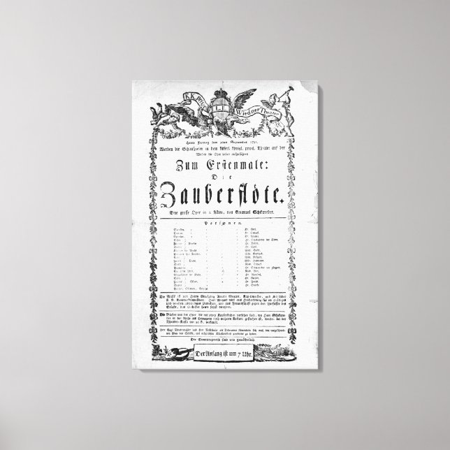 Plakatwerbung 'The Magic Flute' Leinwanddruck (Vorderseite)