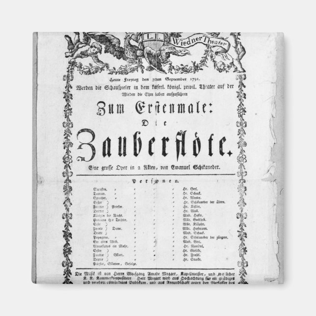 Plakatwerbung 'The Magic Flute' Magnet (Vorne)