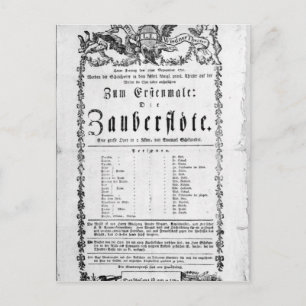 Plakatwerbung 'The Magic Flute' Postkarte