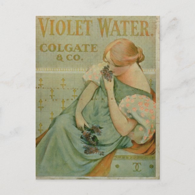 Plakatwerbung "Violet Water" von Colgate & Co Postkarte (Vorderseite)