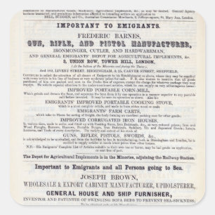 Plakatwerbungs-Emigrantdienstleistungen Quadratischer Aufkleber