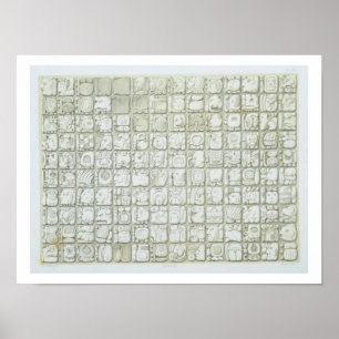 Plakette des ideographischen Schreibens vom Tempel Poster