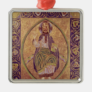 Plakette, die Christus-Segen darstellt Ornament Aus Metall