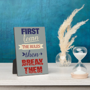 Plakette für Break Rules Fotoplatte