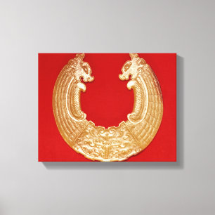 Plakette mit zwei Drachen und einer TAO-Krawatte Leinwanddruck