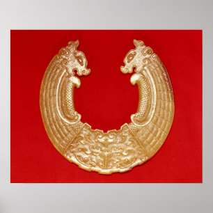 Plakette mit zwei Drachen und einer TAO-Krawatte Poster