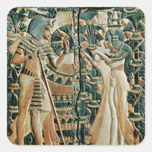 Plakette vom Deckel der Kistenvertretung Quadratischer Aufkleber