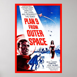 Plan 9 vom Weltraum Vintag BMovie Poster