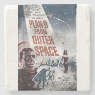 PLAN 9 VON OUTER SPACE Movie Poster Vintager Film Steinuntersetzer